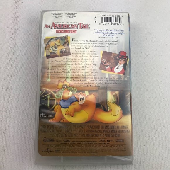 VHS An American Tail Fievel Goes West Spielberg Clamshell Family Animated Movie - Picture 4 of 7